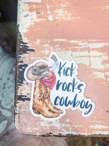 Kick Rocks Cowboy Sticker-402 MISC GIFTS-Adelyn Elaine's-Adelyn Elaine's Boutique, Women's Clothing Boutique in Gilmer, TX