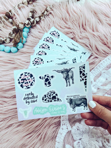 Cow - Sticker Sheet-402 MISC GIFTS-Adelyn Elaine's-Adelyn Elaine's Boutique, Women's Clothing Boutique in Gilmer, TX