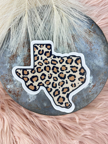 Large Leopard Texas - Clear Sticker-402 MISC GIFTS-Adelyn Elaine's-Adelyn Elaine's Boutique, Women's Clothing Boutique in Gilmer, TX