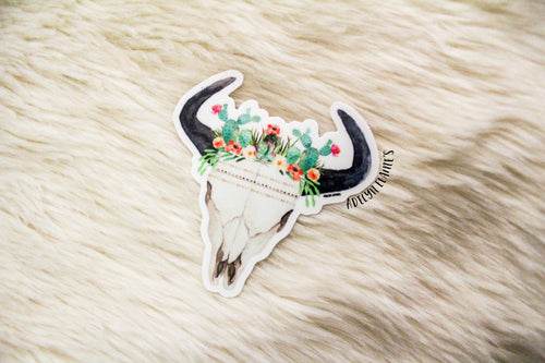 Cactus Queen Bull Skull - Sticker-402 MISC GIFTS-Adelyn Elaine's-Adelyn Elaine's Boutique, Women's Clothing Boutique in Gilmer, TX