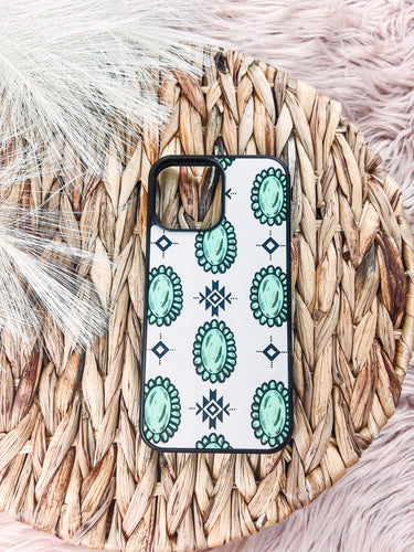 Turquoise Aztec - iPhone Case-402 MISC GIFTS-Adelyn Elaine's-Adelyn Elaine's Boutique, Women's Clothing Boutique in Gilmer, TX