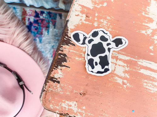 Cow Print Head - Sticker-402 MISC GIFTS-Adelyn Elaine's-Adelyn Elaine's Boutique, Women's Clothing Boutique in Gilmer, TX